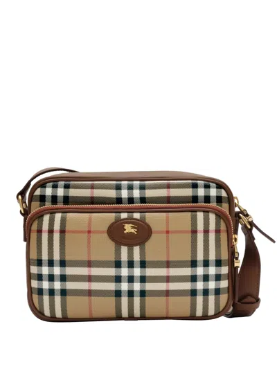 Burberry Check Pocket Crossbody Bag In Black