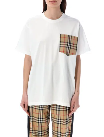 Burberry Carrick Chk Pkt Org In White