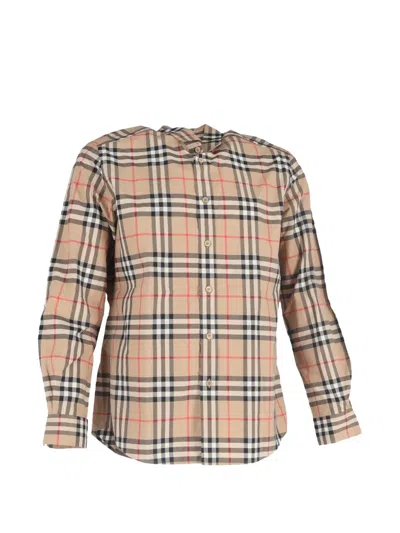 Pre-owned Burberry Check Poplin Shirt In Neutral