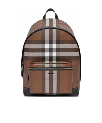 Burberry Check-print Backpack In Brown