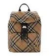 Burberry Check Print Backpack In Neutral