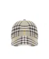Burberry Check Pattern Baseball Cap In Gray