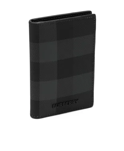 Burberry Check-print Bifold Card Holder In Black