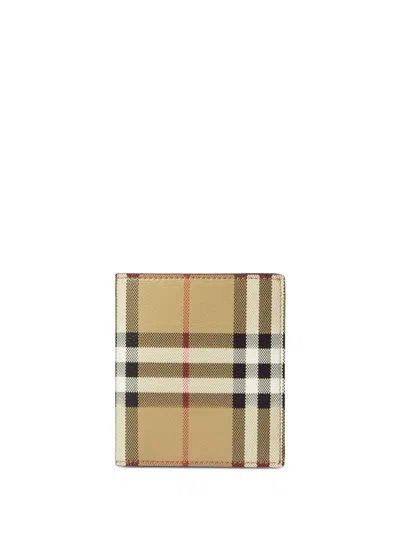Burberry Check-print Bifold Wallet In Neutrals
