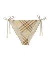 Burberry Check Print Bottom Swimsuit In Nude