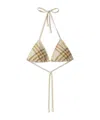 Burberry Check-printed Halterneck Bikini Top In Nude