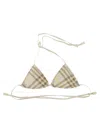 Burberry Check-printed Halterneck Bikini Top In Wheat Ip Check