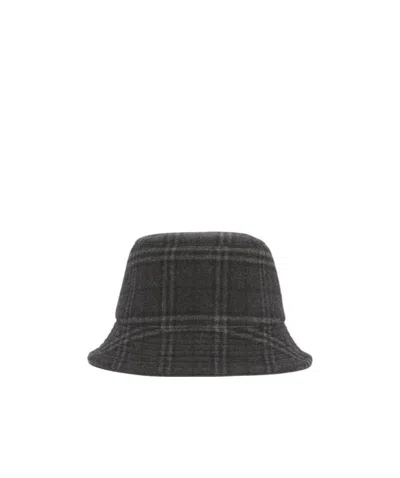 Burberry Check-print Bucket Hat In Black