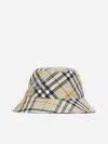 Burberry Check Light Green Polyester Hat In Light Sage
