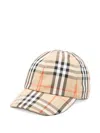 Burberry Check Print Cap In Multi
