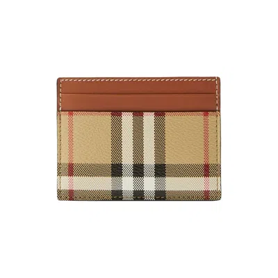 Pre-owned Burberry Check Print Card Holder 'archive Beige' | Tan | Women's Size Onesize