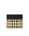 Burberry Vintage Checkered Zip Card Case In Black