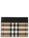 BURBERRY CHECK PRINT CARD HOLDER WALLET WALLETS, CARD HOLDERS BEIGE