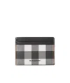 Burberry Rectangular Checkered Pattern Keyring And Keychain In Black