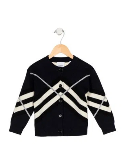 Pre-owned Burberry Babies'  Check Print Cardigan In Blue