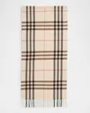 Burberry Check-print Cashmere Scarf In Alabaster