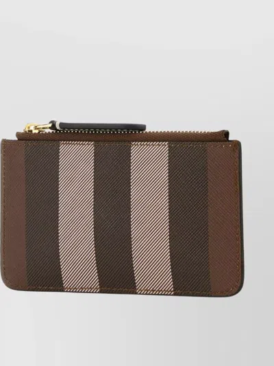 Burberry Check Print Coin Purse In Brown