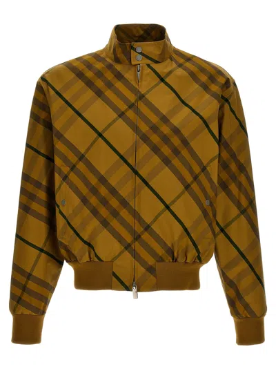 Burberry Check-print Cotton Jacket In Yellow