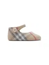 Burberry Beige Mary Jane Ballet Flats For Baby Girl Vintage Check In Neutrals