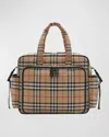 BURBERRY CHECK-PRINT DIAPER BAG W/ CHANGING MAT