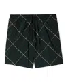 Burberry Check-print Drawstring Swim Shorts In Black