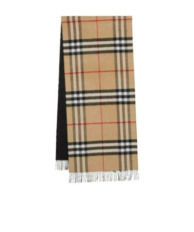 Burberry Check-print Fringe-edge Scarf In Brown