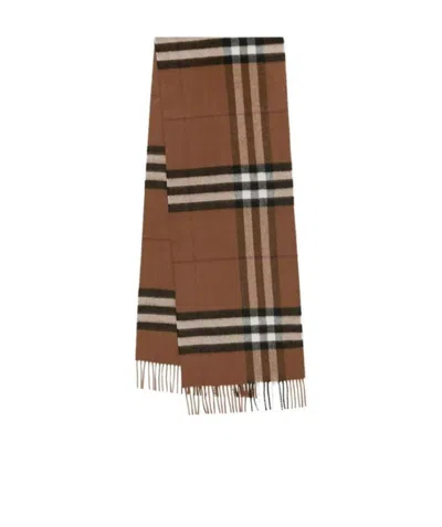 Burberry Check-print Fringe-edge Scarf In Brown
