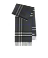 Burberry Check-print Fringed Cashmere Scarf In Black