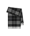 Burberry Check-print Fringed Cashmere Scarf In Black