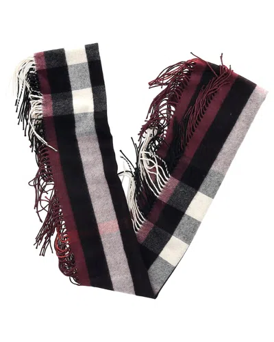 Burberry Check Print Fringed Scarf (authentic Pre-loved) In Brown