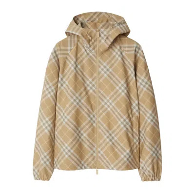 Burberry Check-print Hooded Jacket In Neutral
