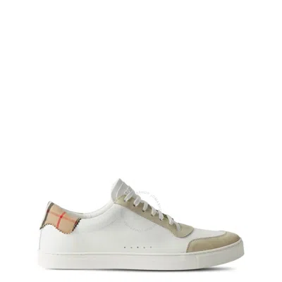 Burberry Check Print Lace-up Leather Sneakers