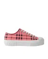 Burberry Check-print Lace-up Sneakers In Pink