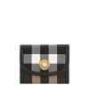 Burberry Check-print Leather Wallet In Black