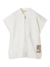 Burberry Check-print Logo-patch Cape In White