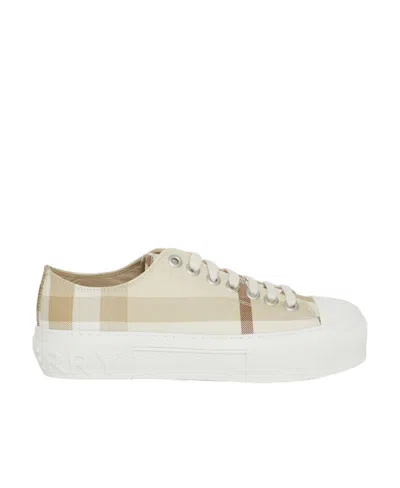 Burberry Check-print Low-top Sneakers In Neutral