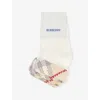 Burberry Check-print Pack Of Two Socks Stretch-cotton Socks 0-18 In Nude
