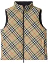 Burberry Reversible Check Nylon Puffer Gilet In Neutrals