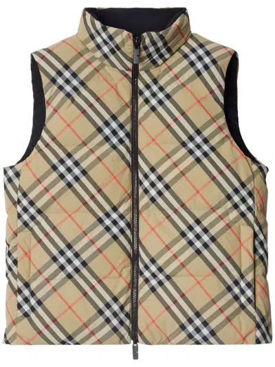 BURBERRY CHECK-PRINT REVERSIBLE PUFFER GILET