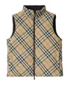 Burberry Reversible Check Nylon Puffer Gilet In Nude