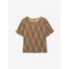 Burberry Check-print Shirred Cotton Top 6-14 Years Sand Ip Check In Sand Ip Check