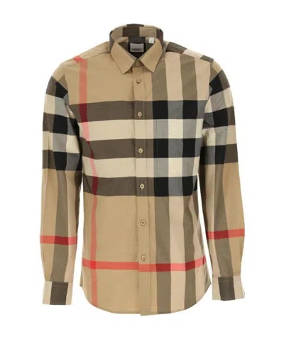 Burberry Summerton Long-sleeved Check Shirt In Brown