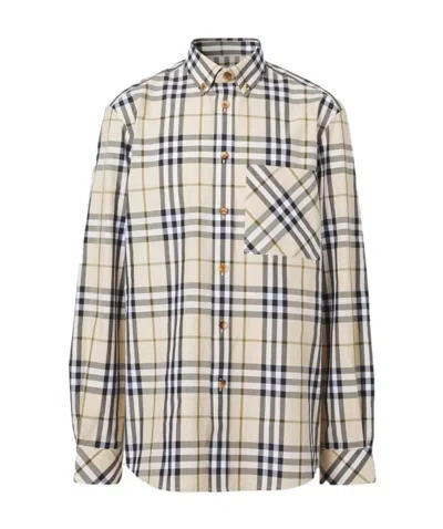 Burberry Check-print Shirt In Nude