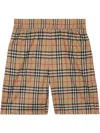 Burberry Vintage Check-printed Shorts In Archive Beige Ip Chk