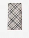 Burberry Check Print Silk Scarf In Stone