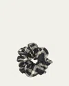 Burberry Check Silk Scrunchie In Black Calico Ip Chk