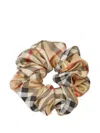 Burberry Check Pattern Scrunchie Hair Elastic In Nude