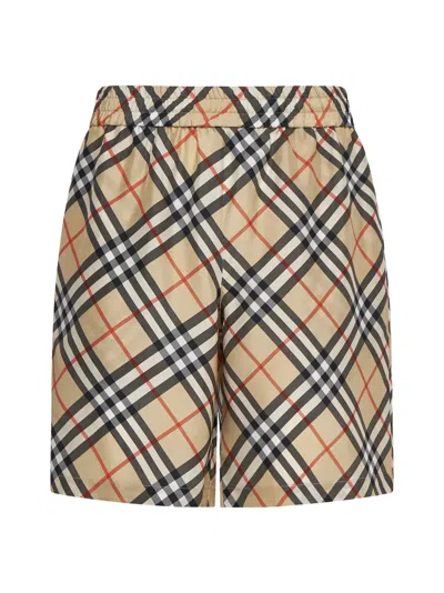BURBERRY CHECK PRINT SILK SHORTS