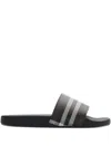 Burberry Furley Check Slide Sandal In Black