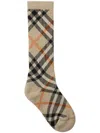 Burberry Embroidered Stretch Cotton Blend Socks In Neutrals